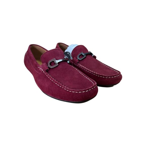 Alfani Remy Red Suede Penny Loafers Men’s Size 7M - Picture 1 of 9
